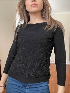 “EVOLUTION” Mid Sleeve Blouse | Black Sequence